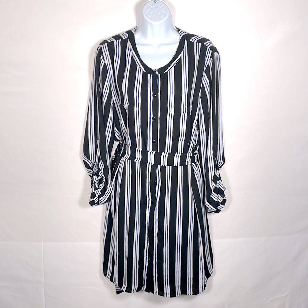 Stripped Dress Size Extra Large Black White and Blue